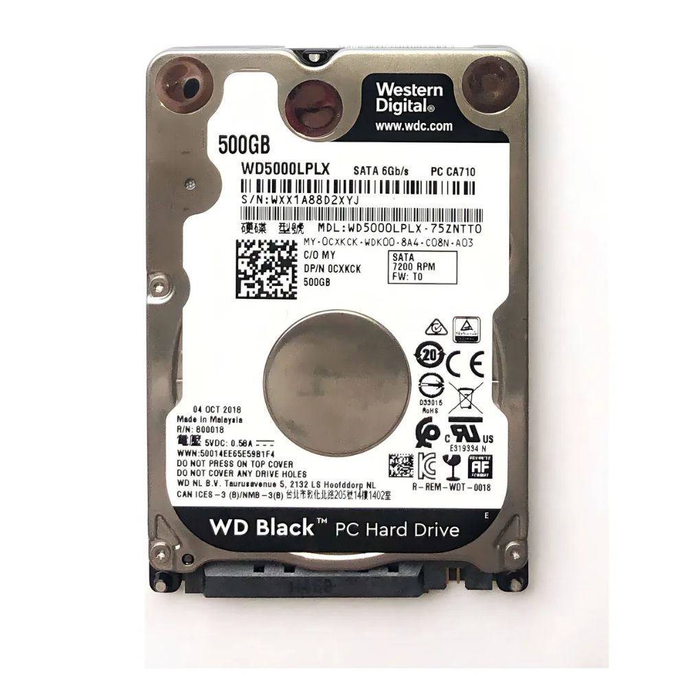Western Digital WD Black WD5000LPLX 500GB HD Notebook preto